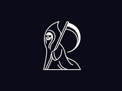 R for Reaper 36 days of type illustration logo minimalist r reaper skeleton skull type typography vector