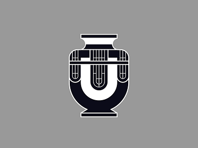 U for Urn 36 days of type illustration sticker typography u urn vector