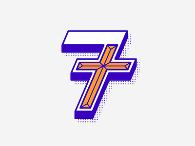 7 for Holy 36 days of type 7 icon illustration minimalist number seven type vector