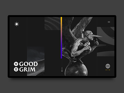 Good & Grim Landing Page - Grim Version concept design good grid grim landing page minimal ui ux web website