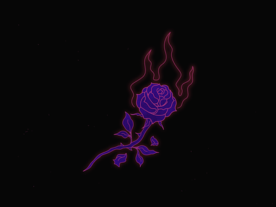 BURN burn fire flat flower illustration love minimalist rose vector
