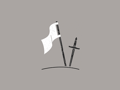 Surrender Two-Tone Version battle fight flag flat illustration minimalist stencil surrender sword vector war