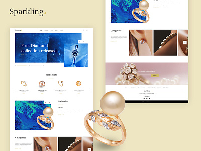 Sparkling - Jewelry Store Website Concept jewelry ui userinterface ux website