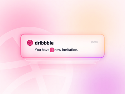 One Dribbble Invitation dribbble dribbble invitation giveaway gradient inspiration invitation invite invites invites giveaway notification pink