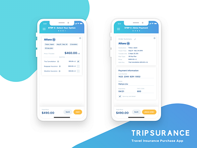 Trip Insurance Purchase App_2 mobile app design ui ui design