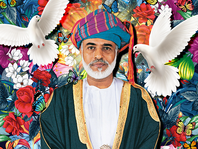 Sultan Qaboos Bin Said arab arabic art graphicdesign illustration king muslim oman
