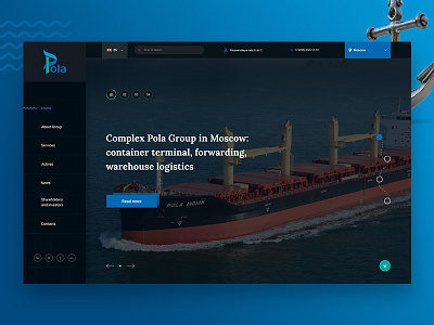 Pola Group creative fullscreen inspiration interface logistics ships site ui ux web