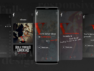 HU5 website - mobile version clean creative inspiration interface mobile music ui ux web