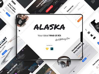 Alaska UI Kit for Sketch & Photoshop design ecommerce free freebie navigation psd sketch ui uikit ux web widgets