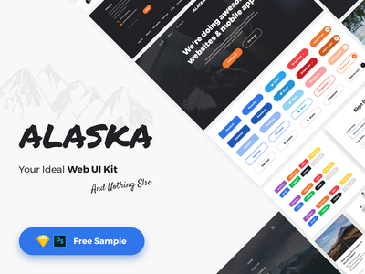 Alaska UI Kit - Free Sample design ecommerce free freebie navigation psd sketch ui uikit ux web widgets