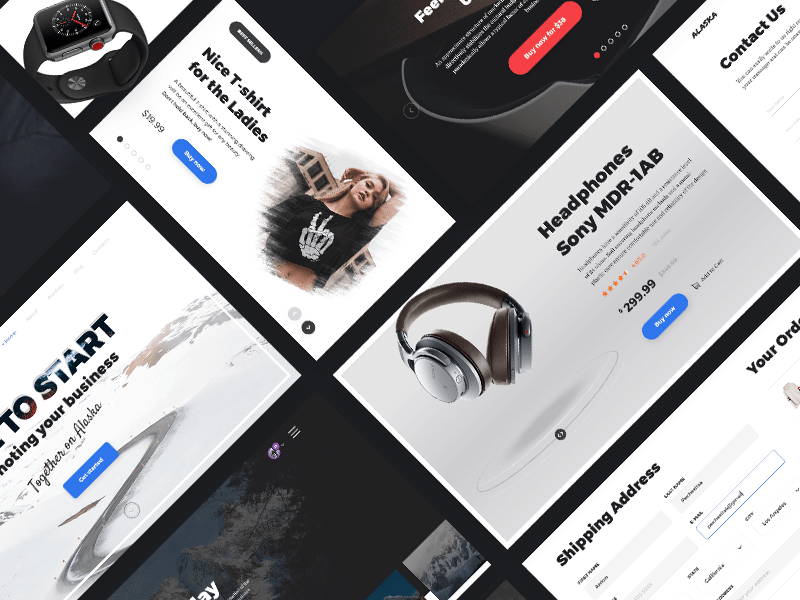 Alaska UI Kit - Create Your Unique Things design ecommerce free freebie navigation psd sketch ui uikit ux web widgets