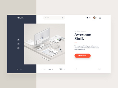 Daily UI #03 - Landing Page clean clear creative dailyui design ecommerce free freebie inspiration interface minimal sketch ui uikit ux web webdesign