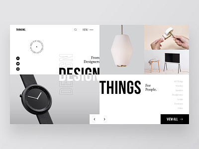 Thinking - Home Page clean clear concept creative design ecommerce grid homepage inspiration interface minimal navigation sketch things typography ui ux web webdesign website