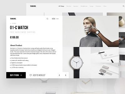 Thinking - Product Page clean clear concept creative design ecommerce grid homepage inspiration interface minimal navigation sketch things typography ui ux web webdesign website