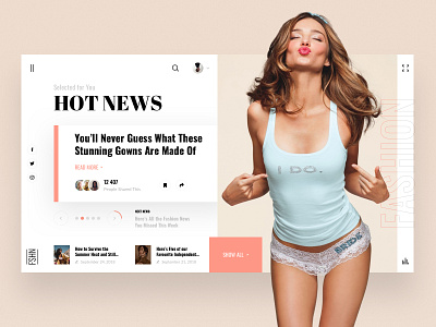 FSHN - Hot News clean clear concept creative design fashion grid inspiration interface navigation news porfolio sketch typography ui ux web webdesign website woman