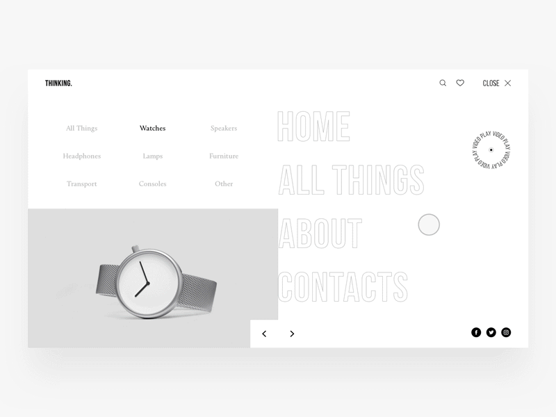 Thinking - Interaction Vol. 3 menu ui ux web clean interface webdesign inspiration creative minimal sketch clear ecommerce navigation website typography concept grid things interaction