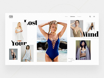 FSHN - Swimwear Style clean clear creative dailui design ecommerce fashion grid inspiration interaction interface porfolio sketch typography ui ux web webdesign website woman