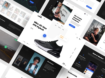 Landscape - New UI Pack clean clear creative design free freebie inspiration interface landing design landing page navigation portfolio sketch ui uikit ux web webdesign website widgets