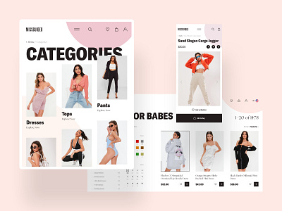 MISSGUIDED - Categories & Goods clean clear creative dailui design ecommerce grid inspiration interaction interface porfolio sketch tablet typography ui ux web webdesign website woman