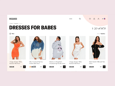 MISSGUIDED - Interaction Vol. 2 clean clear creative dailui design ecommerce grid inspiration interaction interface missguided porfolio sketch typography ui ux web webdesign website woman