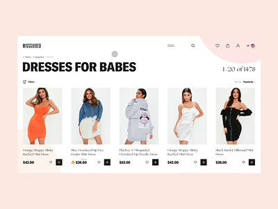 MISSGUIDED - Interaction Vol. 4 clean clear creative dailui design ecommerce grid inspiration interaction interface missguided porfolio sketch typography ui ux web webdesign website woman