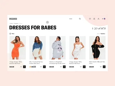 MISSGUIDED - Interaction Vol. 4 clean clear creative dailui design ecommerce grid inspiration interaction interface missguided porfolio sketch typography ui ux web webdesign website woman