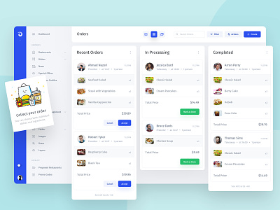 Jet Admin - CRM for Restaurants admin admin panel business chart chat creative dashboard dc grid interface kanban manager movies product statistics ui ux web webdesign widgets