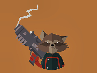 Rocket Raccoon flat flatdesign guardiansofthegalaxy raccoon vector vectorart