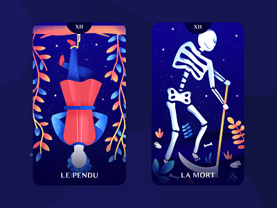 Marseille Tarot - 3 card illustration tarot vector