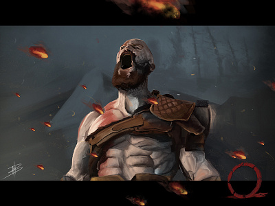 God_of_war_4 celtic concept digital god illustration kratos mythology of painting photoshop war