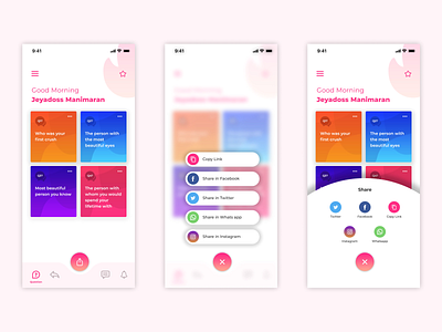 Anonymous app cards ui ios app product design typography vector
