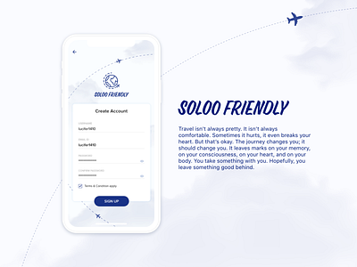 Soloo Friendly Travel 001 behance dailyui dribbble registration signup travel ui