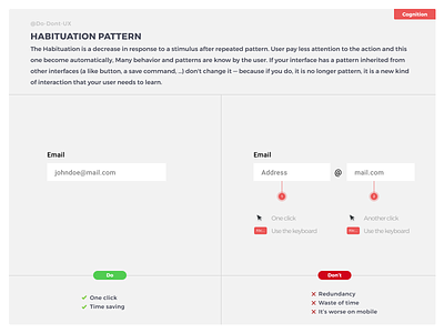 Do Don't UX - Habituation Pattern behavior best practice cognition cognitive do-dont ux e-shop ecommerce email field habituation inscription mail news feed newsfeed newsletter pattern sign in signup submit ux process