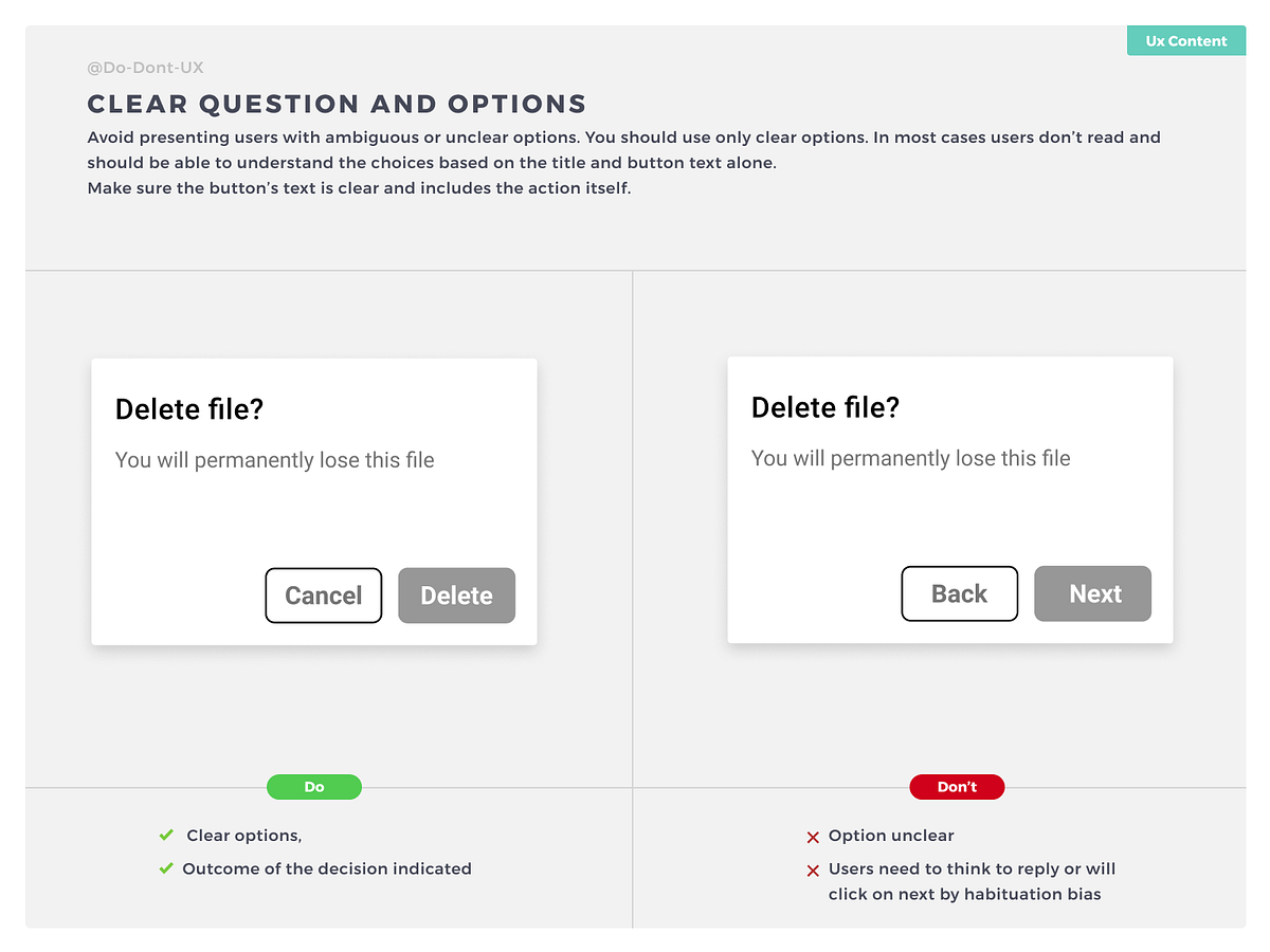 Do Don't UX | Dribbble