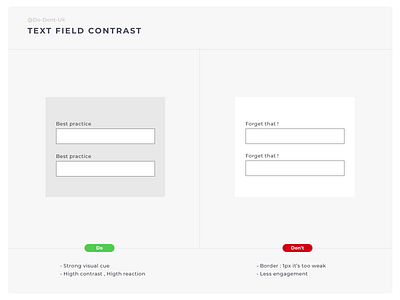 Do Don't - Contrast Field app best design buy contact contrast date picker e shop ecommerce field field guide form form builder form design form elements form field input register shop ux designer ux process