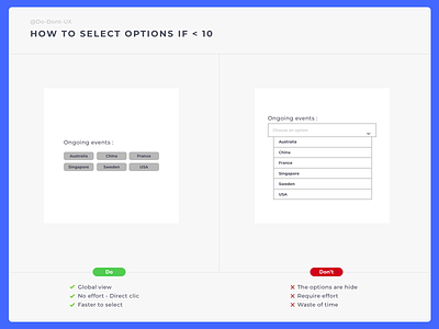 Do Don't UX - How To Select Option