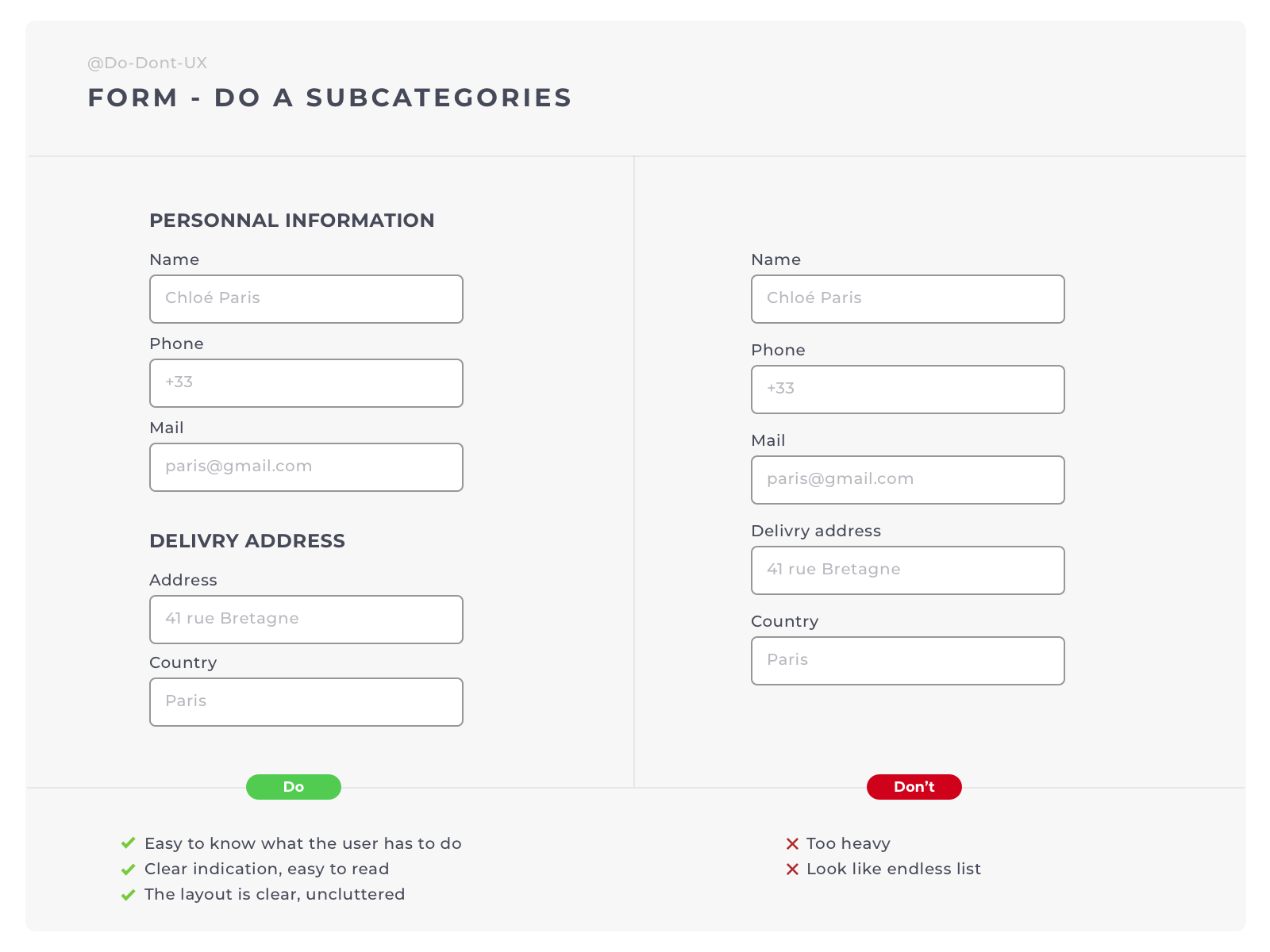 Do Don't UX - Form Subcategories by Do Don't UX on Dribbble