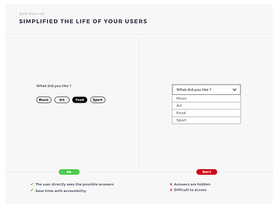 Do Don't UX - Simplified The Life Of Your Users best practice categories category choice field field guide filter form form builder form elements form field formulaire free design label label design question template template design ux do dont ux process