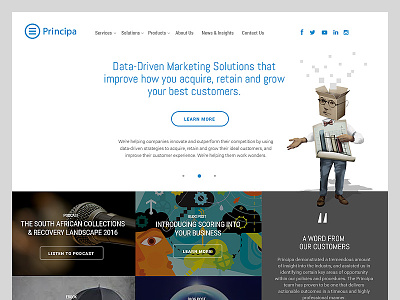 Principa homepage redesign v2 business corporate homepage white