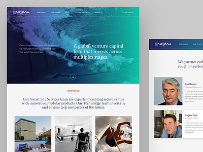 Enigma-Alliance corporate site design homepage landing page ui ux venture capital website