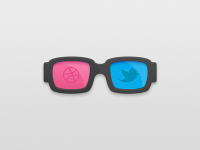 Twitter & Dribbble Glasses dribbble icons social twitter