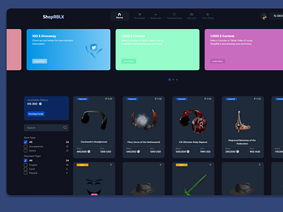 Figma | Roblox Market by Kristopher Escalante on Dribbble