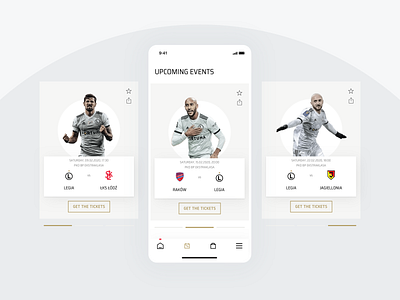 Legia Warsaw Mobile App - Events Screen app calendar design events football interaction mobile soccer sports ui user experience user interface ux