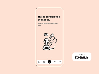 Snakebar - Open Source Bottom Navigation for Flutter animation app bottom bar bottom nav bottom navigation flutter free freebie github mobile navigation open source snake ui ui kit user experience user interface ux