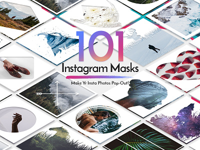 InstaMask Ultimate Collection - 101 Masks For Instagram Photos blogging instagram mockup photo photography photoshop psd shapes social social media