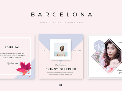 Barcelona - 100 Social Media Design Pack