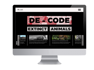 De-code Extinction - Website: Home/Landing page animation branding design event exhibition graphic design illustration logo minimalist pamphlet poster promotion