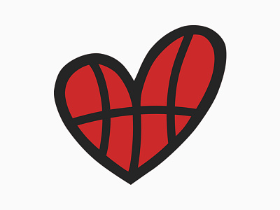 For the Love of the Game Foundation Logomark basketball flat foundation heart identity logo logomark red
