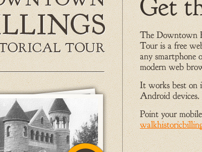 Historical Tour App Website font face historical iphone jquery mobile mobile tour web app