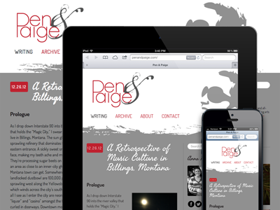 Pen & Paige blog bootstrap mobile responsive website wordpress